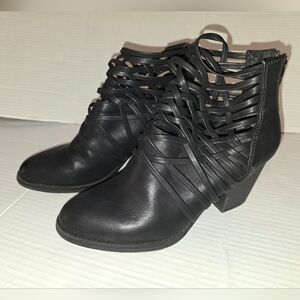 Women's Black Strappy Ankle Boots